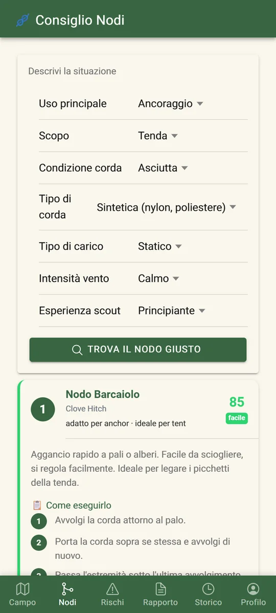 Il consigliere di nodi con i passaggi